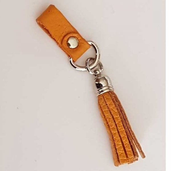 Pompon cuir uni 45 mm N&deg;01 Moutarde