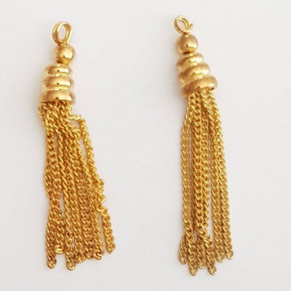 Pompon en m&eacute;tal Pampille Dor&eacute; N&deg;13