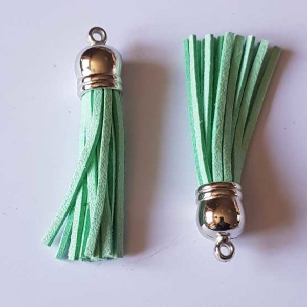 Pompon su&eacute;dine uni 60 mm N&deg;31 Vert D'Eau