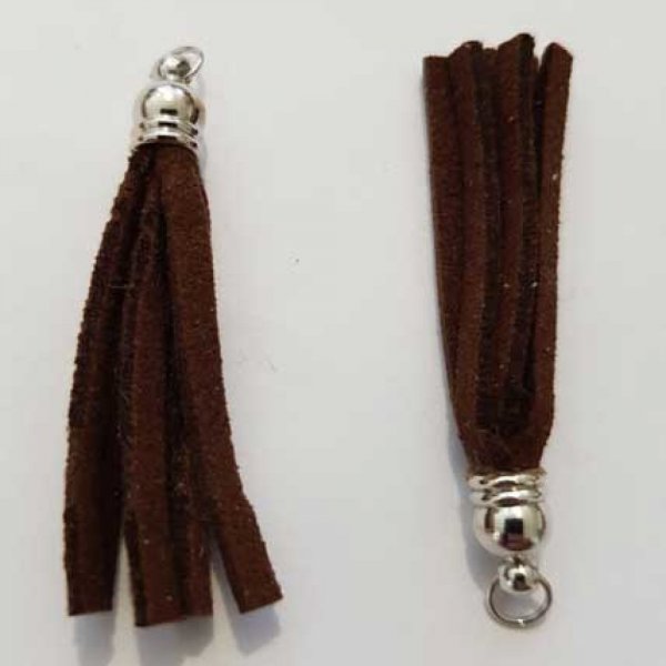 Pompon su&eacute;dine uni 45 mm N&deg;06 Marron Fonc&eacute;