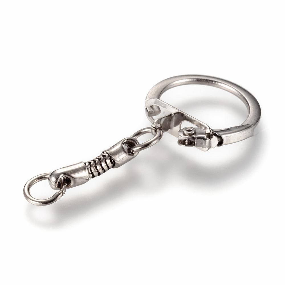 Porta-chaves de metal prateado 5 cm