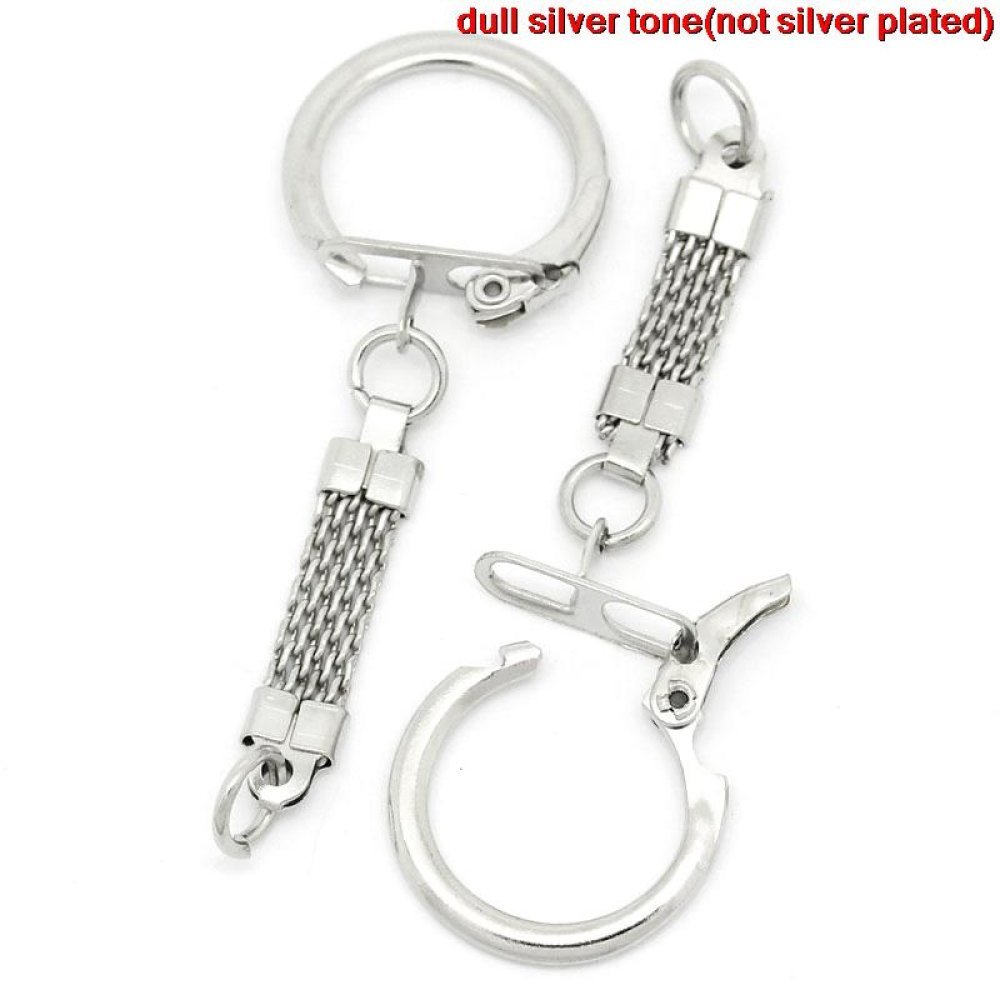 Porta-chaves em metal prateado 6,2 cm