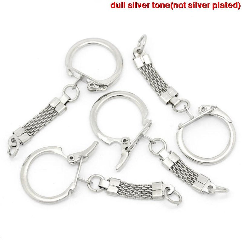 Porta-chaves em metal prateado 6,2 cm