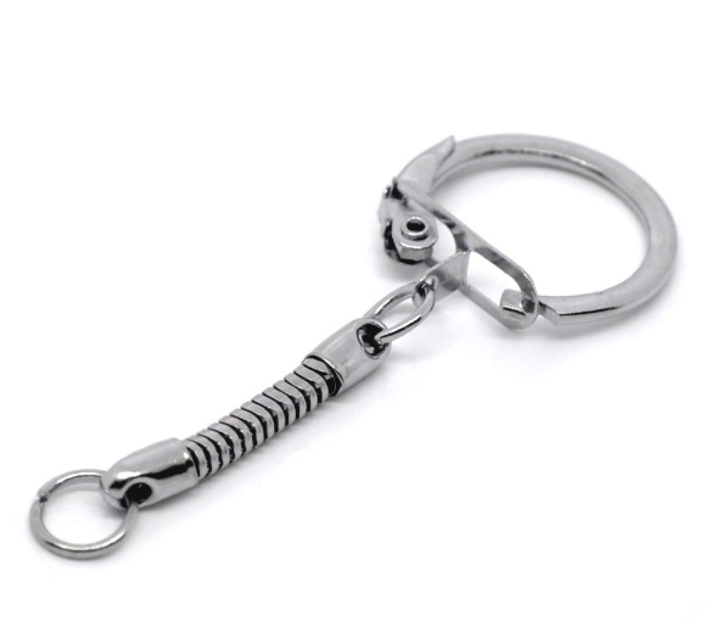 Porta-chaves de metal prateado 6 cm
