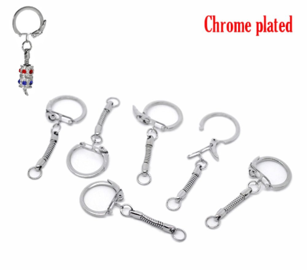 Porta-chaves de metal prateado 6 cm
