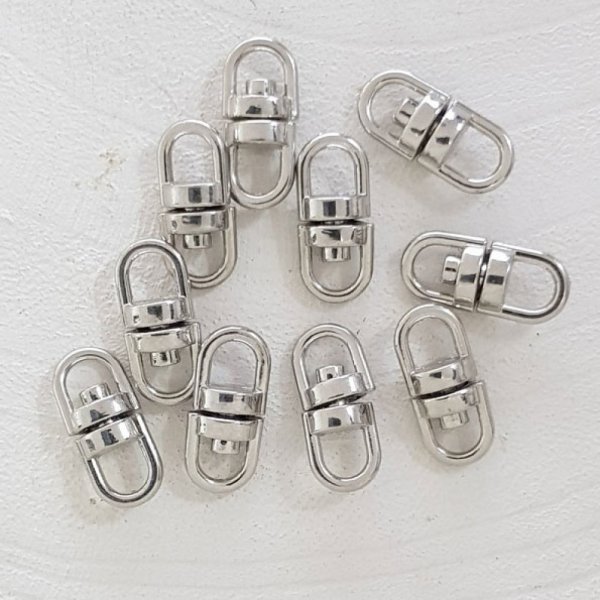 Porta-chaves rotativo prateado