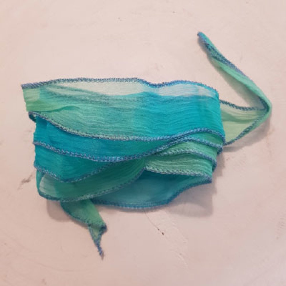 Fita de rayon tingida à mão n.º 01
