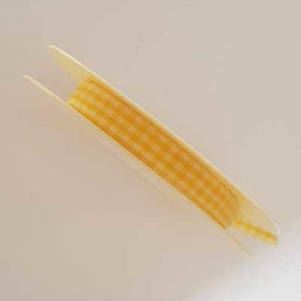 Ruban vichy jaune et blanc de 10 mm au m&egrave;tre