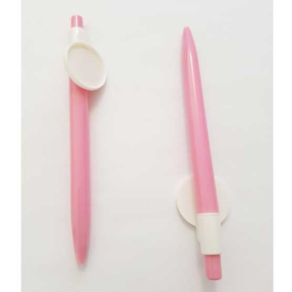 Caneta cor-de-rosa com suporte para cabochão 25 mm