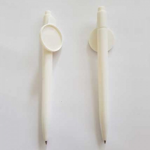 Caneta branca com suporte para tampa de 25 mm