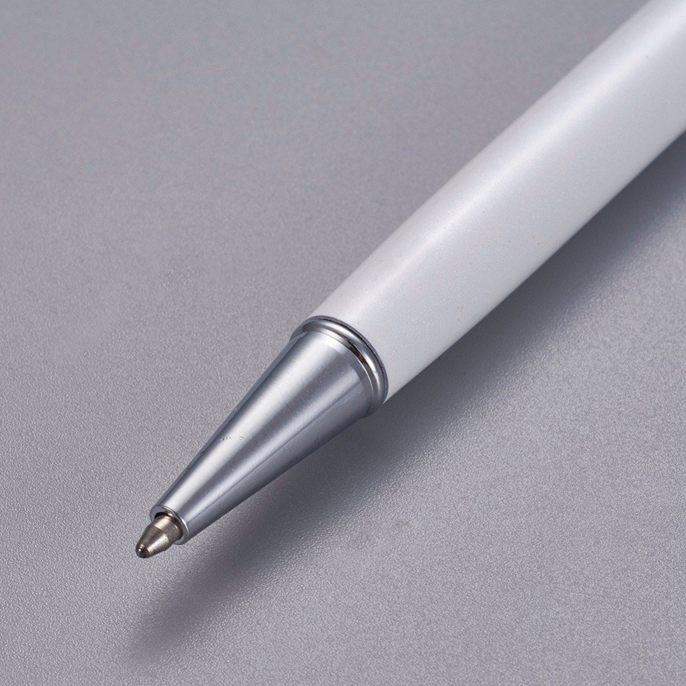 Caneta para decoração de missangas tubo vazio para personalizar branco prateado x 1 peça