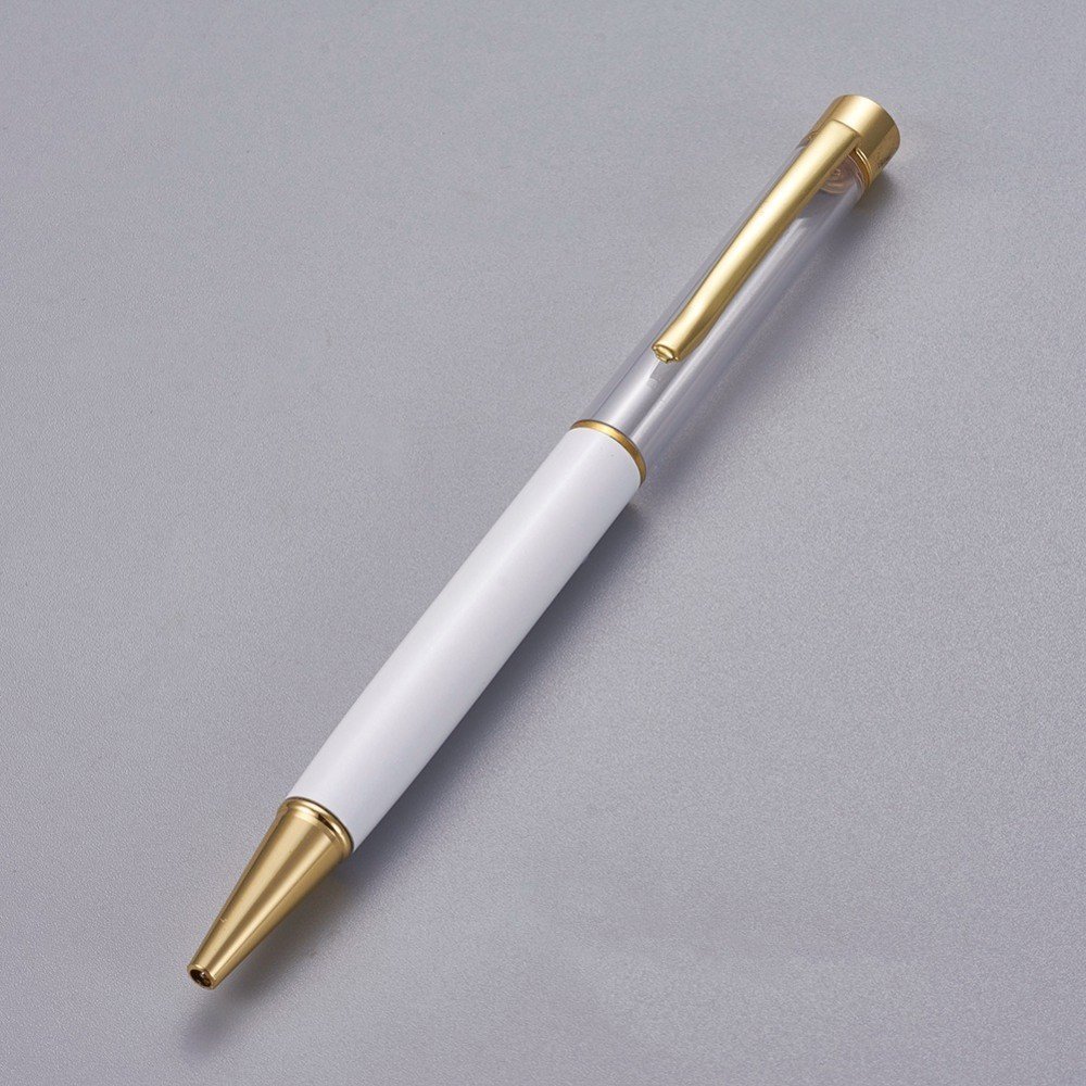 Caneta para decoração de missangas tubo vazio para personalizar ouro branco x 1 peça