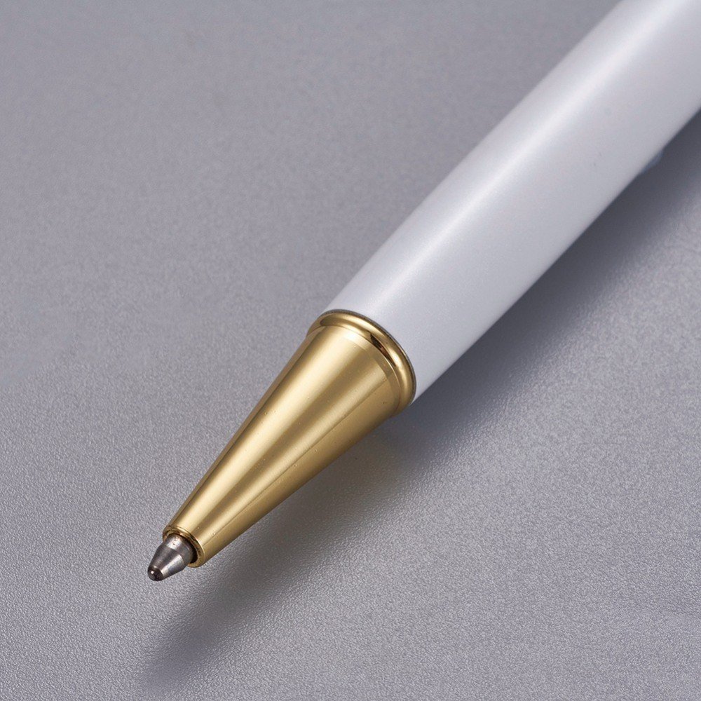 Caneta para decoração de missangas tubo vazio para personalizar ouro branco x 1 peça