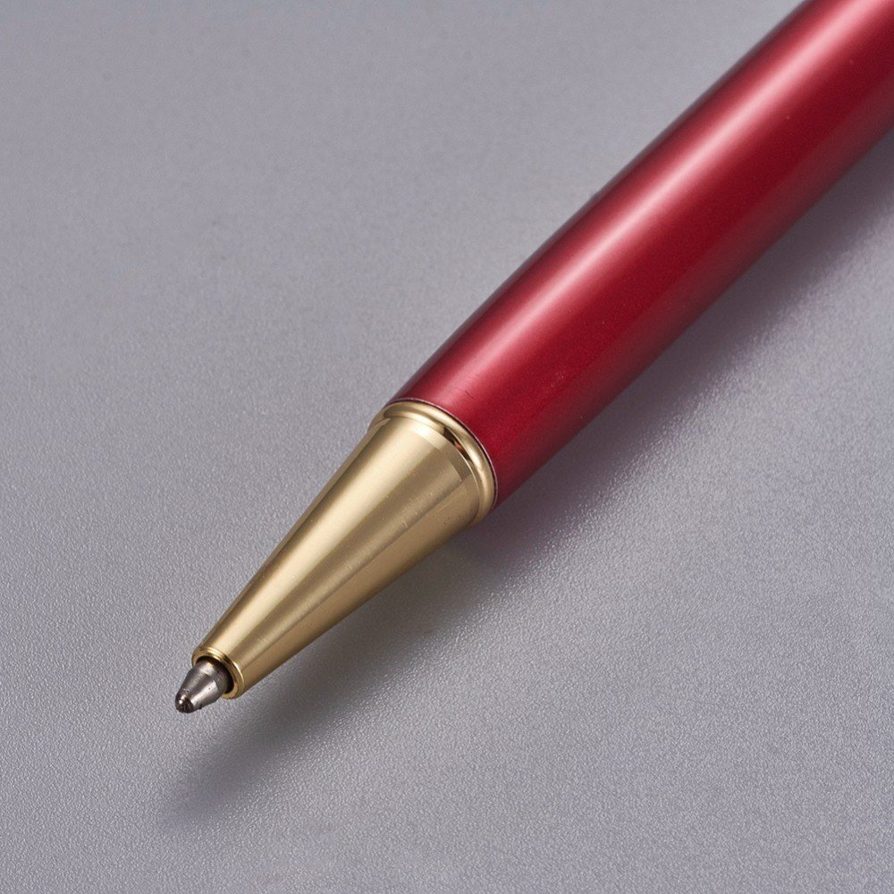 Caneta para decoração de missangas tubo vazio vermelho dourado x 1 peça
