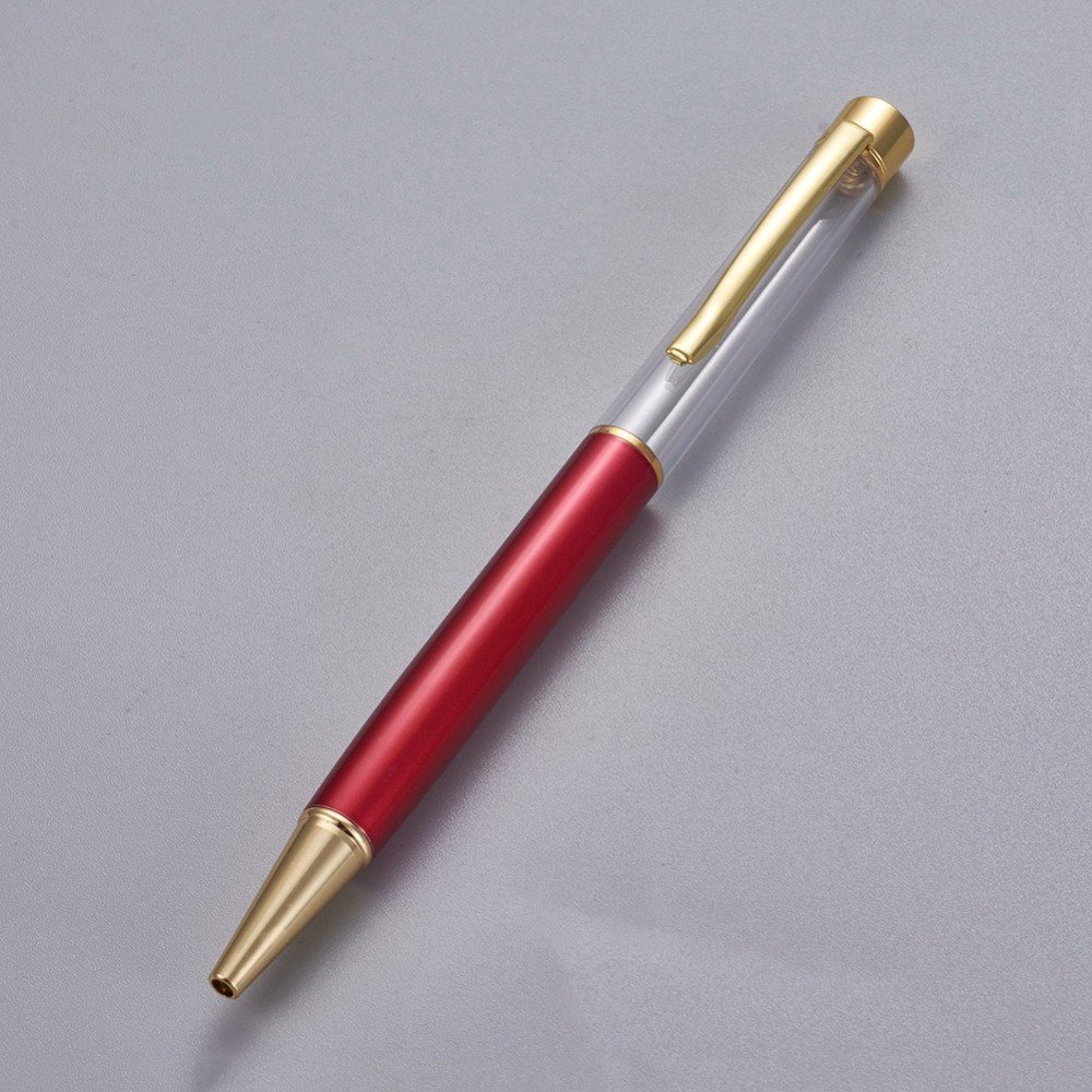 Caneta para decoração de missangas tubo vazio vermelho dourado x 1 peça