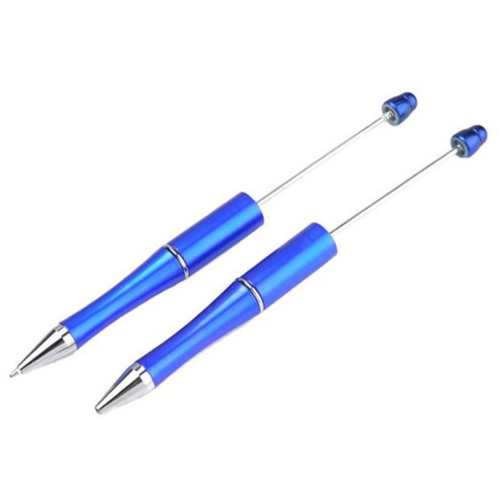 Caneta decorativa com pérolas azul-cobalto para personalização x 1 unidade