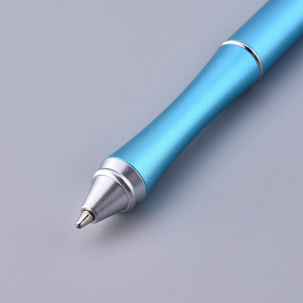 Caneta para decoração com contas de metal azul N°02
