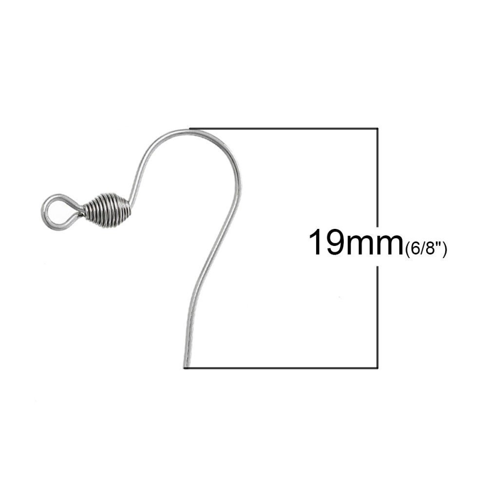 Suporte para brincos Gancho de aço inoxidável N°01 X 1 par