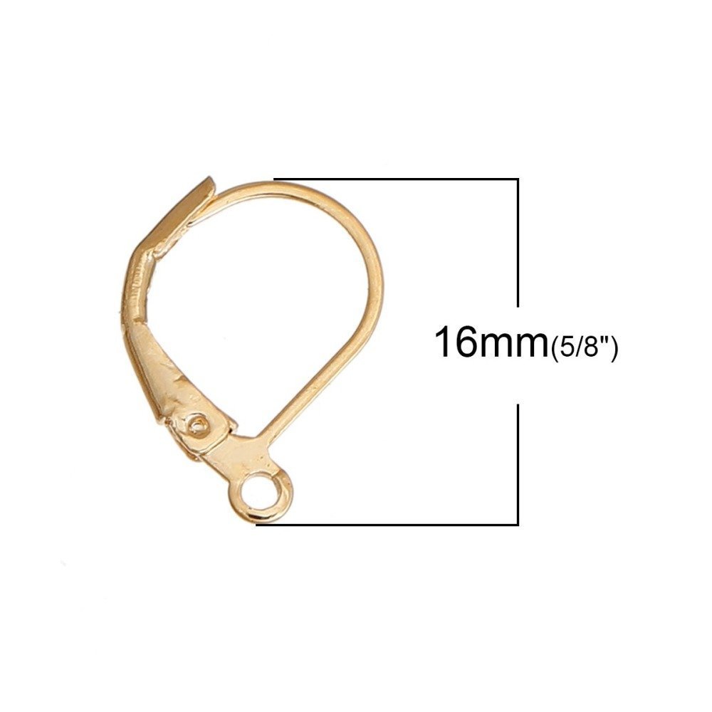 Suporte para brincos Dormeuse N°16 Banhado a ouro 14K