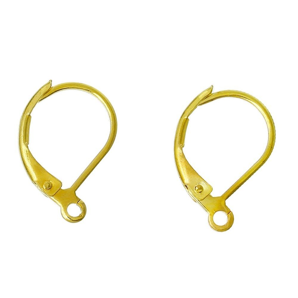 Suporte para brincos Dormeuse N°17 banhado a ouro 18K x 5 pares
