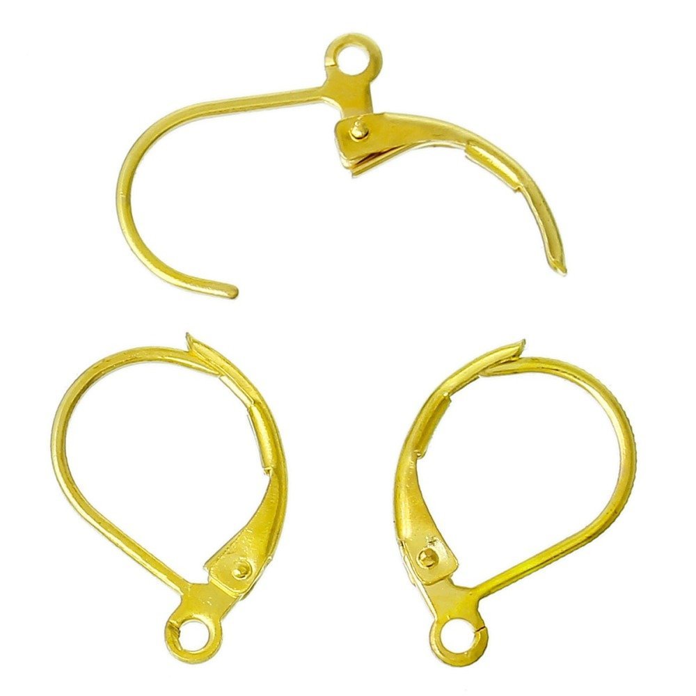 Suporte para brincos Dormeuse N°17 banhado a ouro 18K x 5 pares