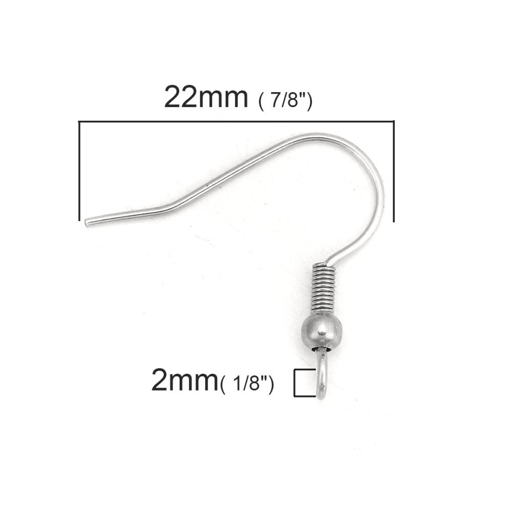 Suporte para brincos Gancho em aço inoxidável N°03 x 1 par