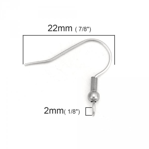 Suporte para brincos Gancho em a&ccedil;o inoxid&aacute;vel N&deg;03 x 1 par