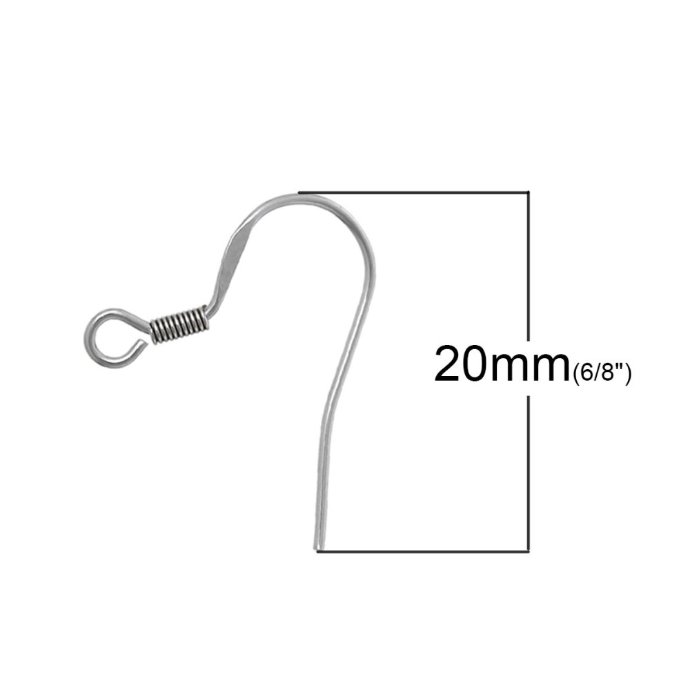 Suporte para brincos Gancho em aço inoxidável N°05 x 1 par