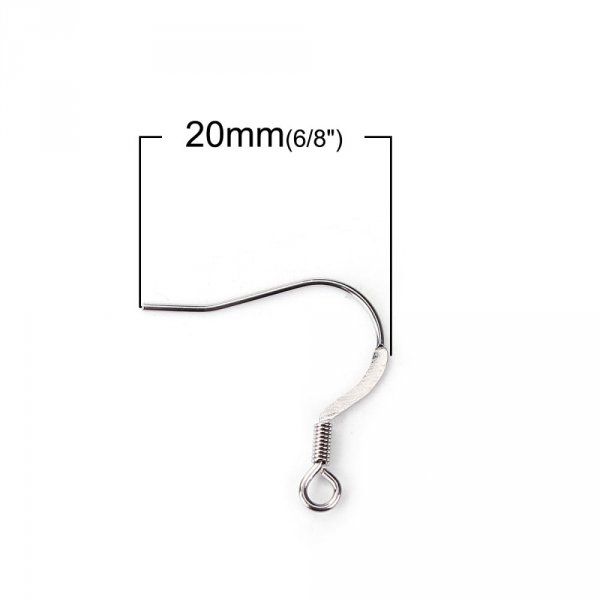 Suporte para brincos Gancho em a&ccedil;o inoxid&aacute;vel N&deg;06 x 5 pares