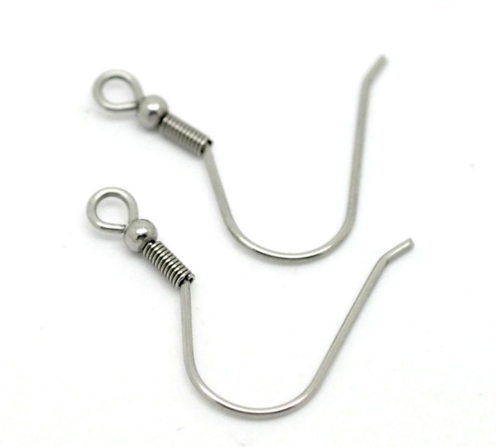 Suporte para brincos Gancho em aço inoxidável N°07 x 5 pares