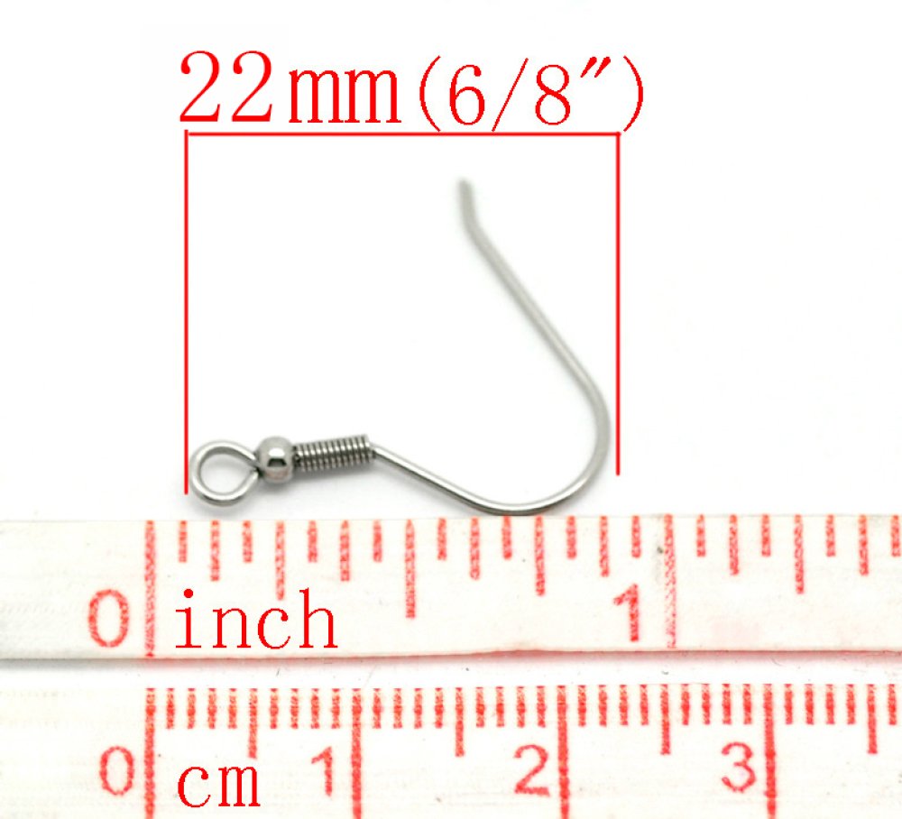 Suporte para brincos Gancho em aço inoxidável N°07 x 5 pares