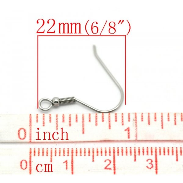 Suporte para brincos Gancho em a&ccedil;o inoxid&aacute;vel N&deg;07 x 5 pares