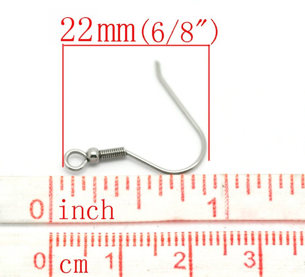 Suporte para brincos Gancho em aço inoxidável N°07 x 5 pares