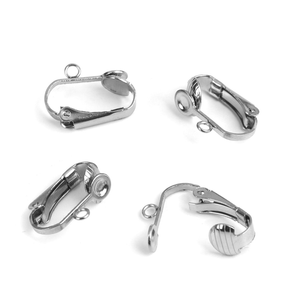 Suporte para brincos com clipes em aço inoxidável N°01 x 5 pares