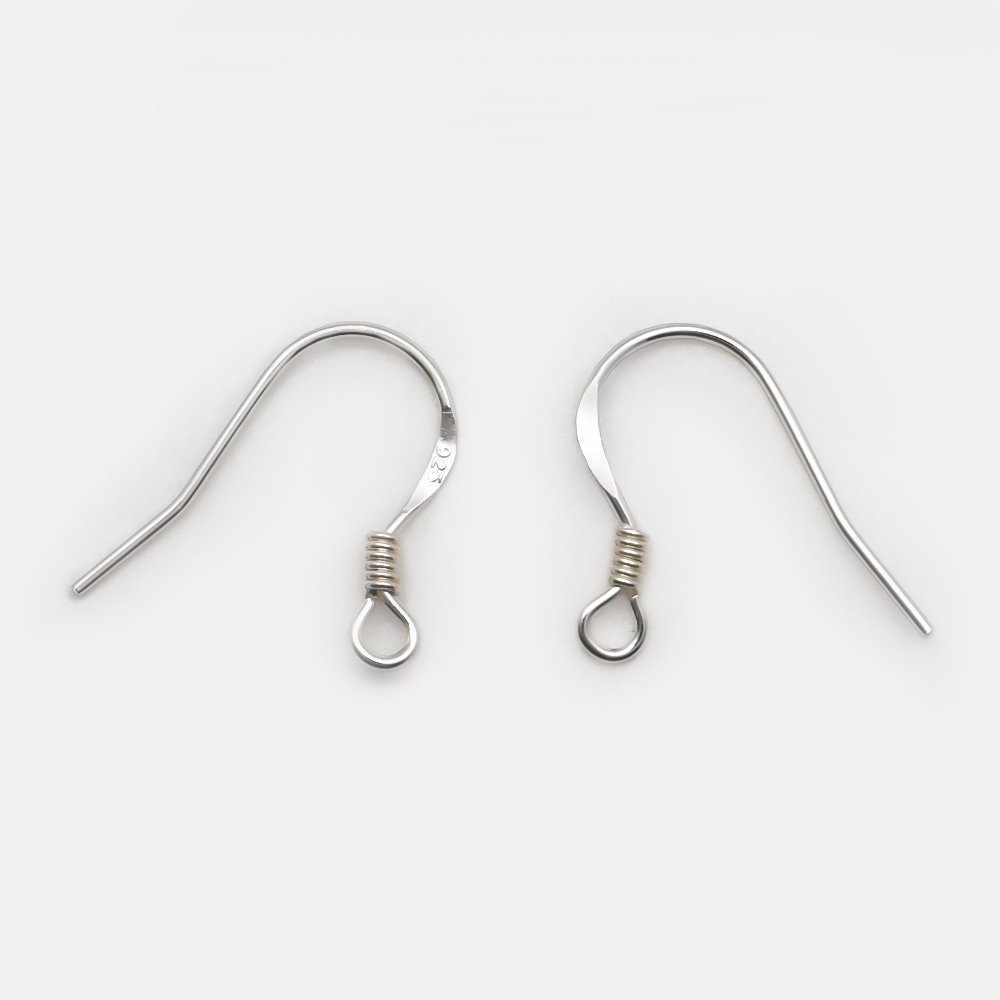 Suporte para brincos de gancho em prata 925 N°01 x 1 par