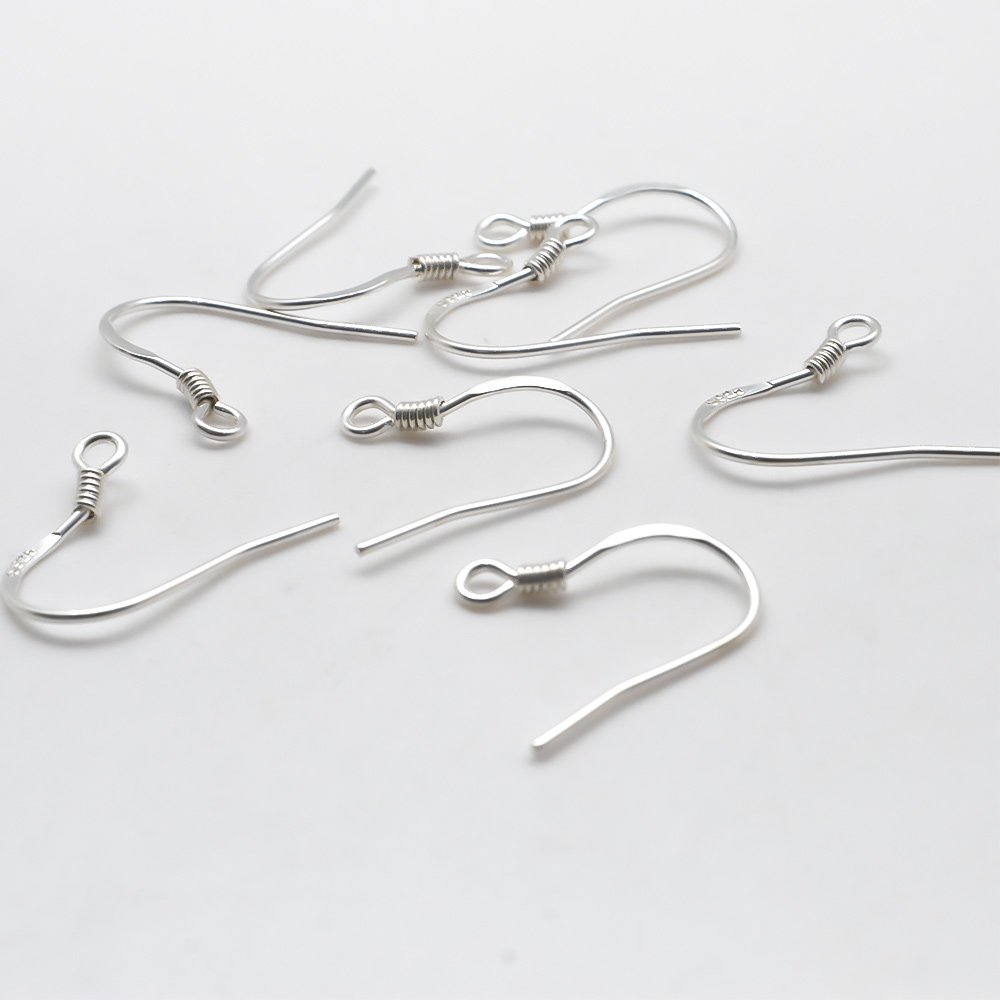 Suporte para brincos de gancho em prata 925 N°01 x 1 par