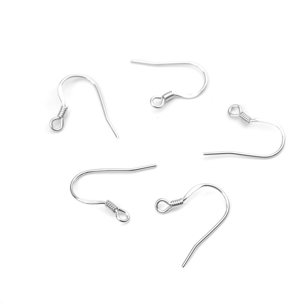 Suporte para brincos de gancho em prata 925 N°01 x 1 par