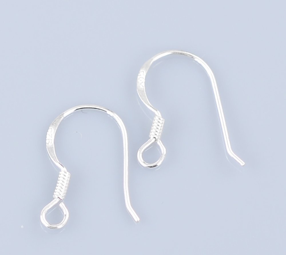 Suporte para brincos de gancho em prata 925 N°02 x 1 par