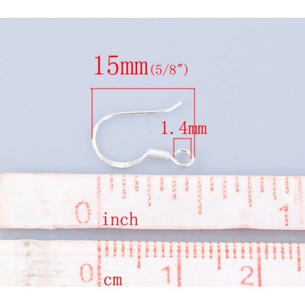 Suporte para brincos de gancho em prata 925 N&deg;02 x 1 par