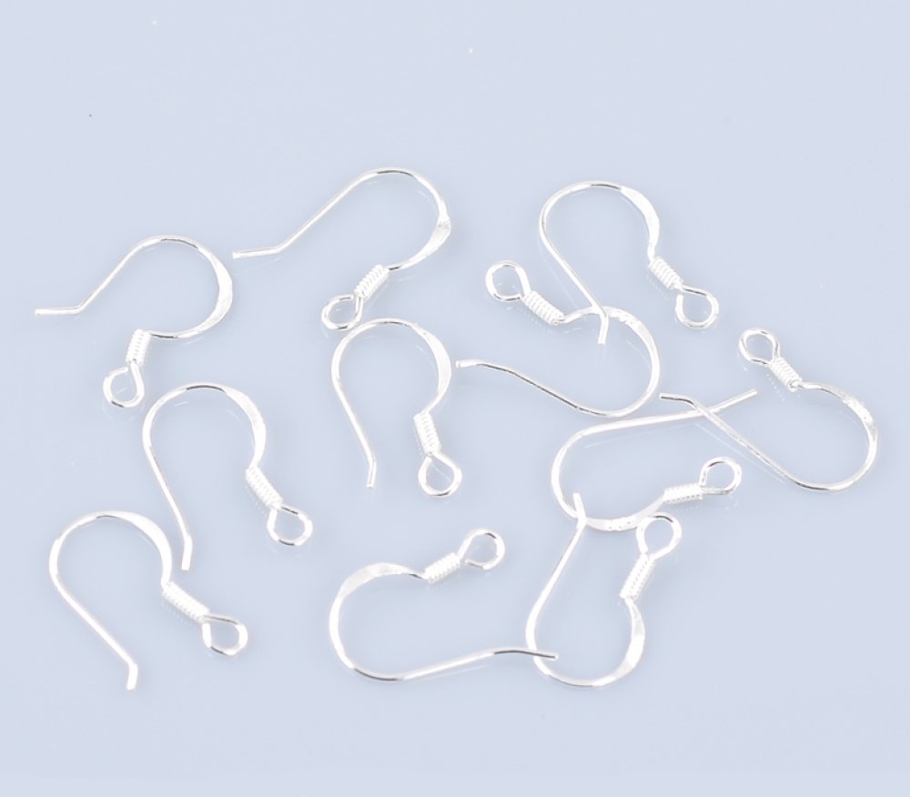 Suporte para brincos de gancho em prata 925 N°02 x 1 par