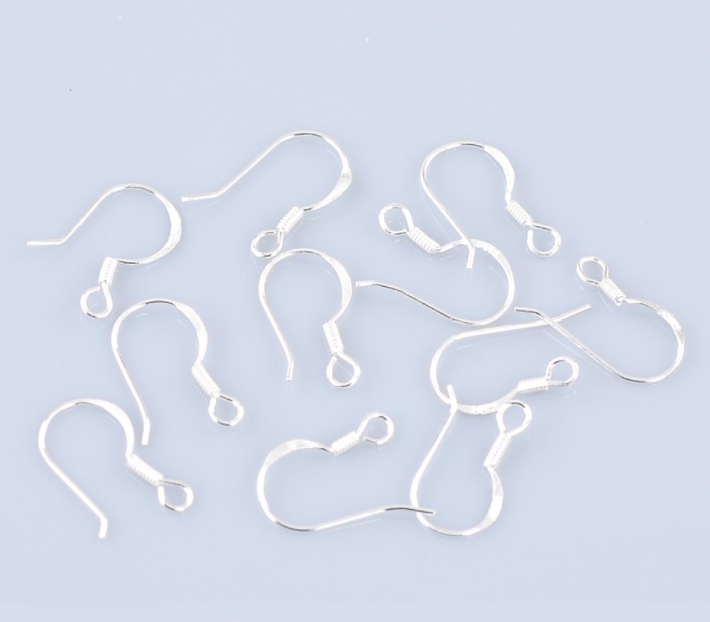 Suporte para brincos de gancho em prata 925 N°02 x 1 par