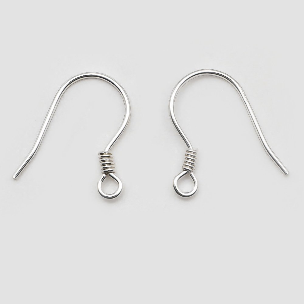 Suporte para brincos de gancho em prata 925 N°04 x 1 par