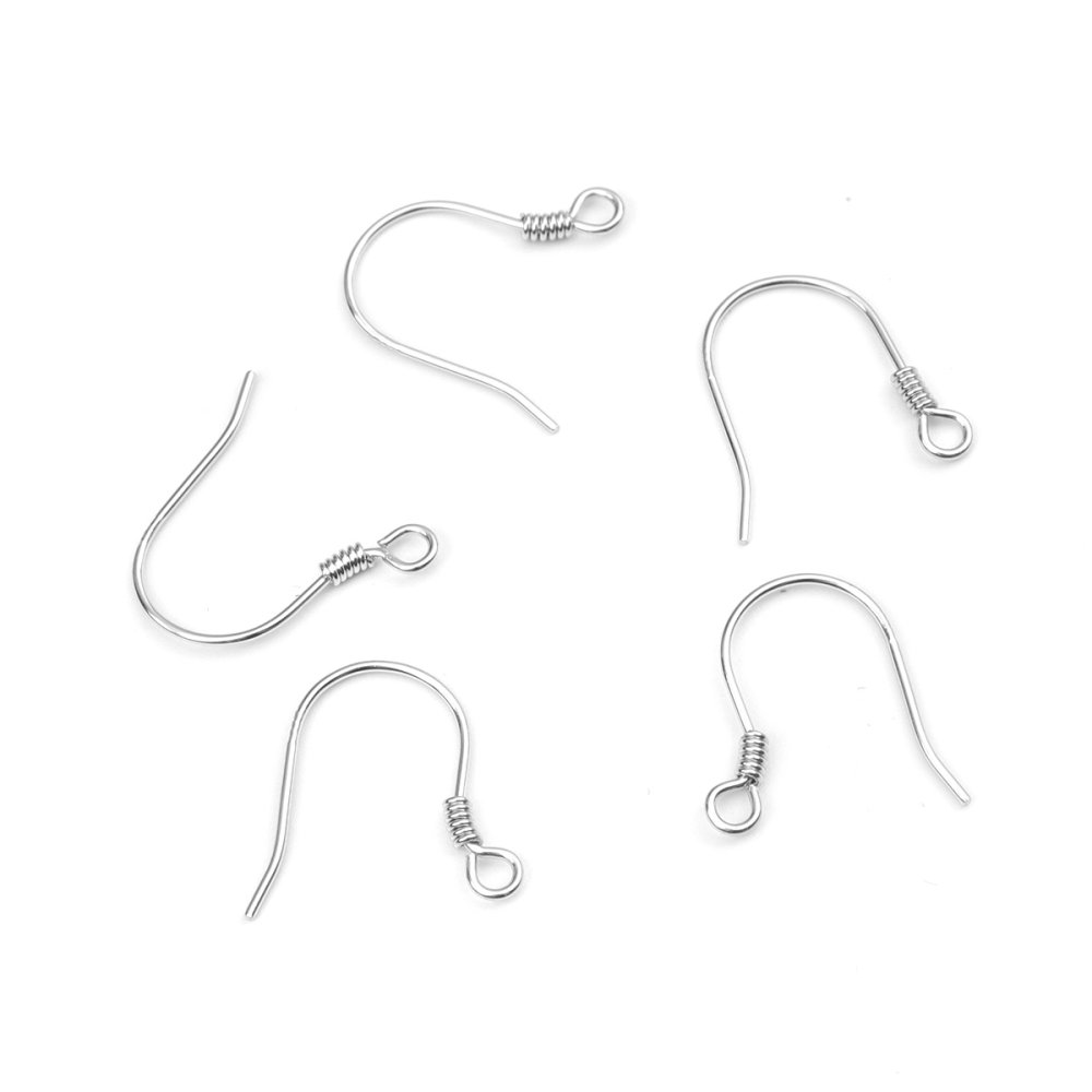 Suporte para brincos de gancho em prata 925 N°04 x 1 par