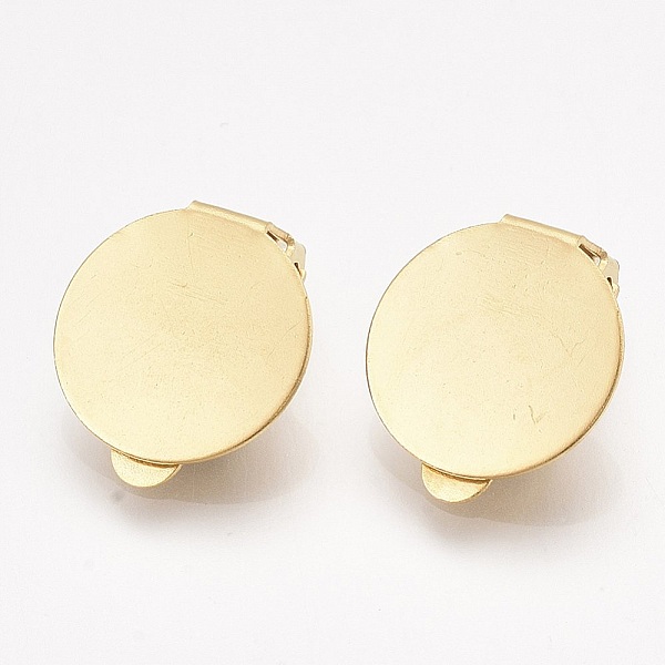 Support Boucle d'oreille Clips Plateau Acier Inoxydable Dor&eacute; N&deg;01