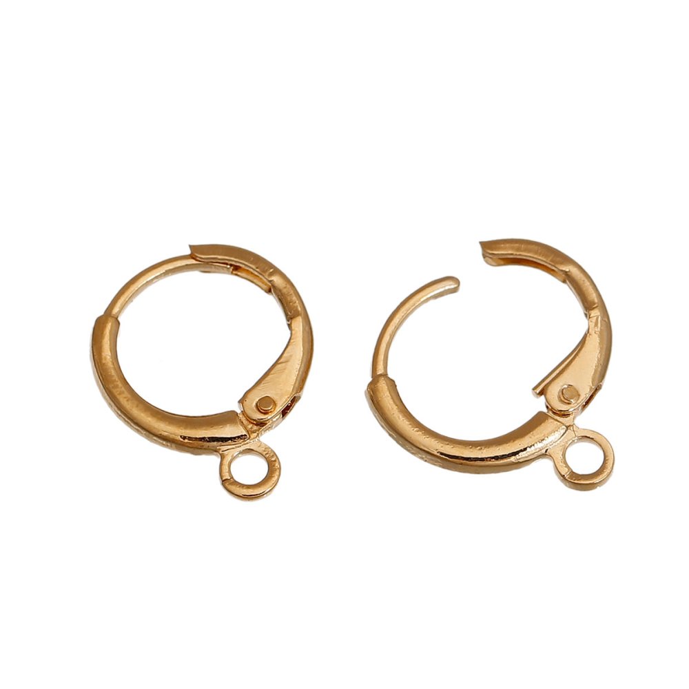 Suporte para brincos Dormeuse N°23 banhado a ouro 14k