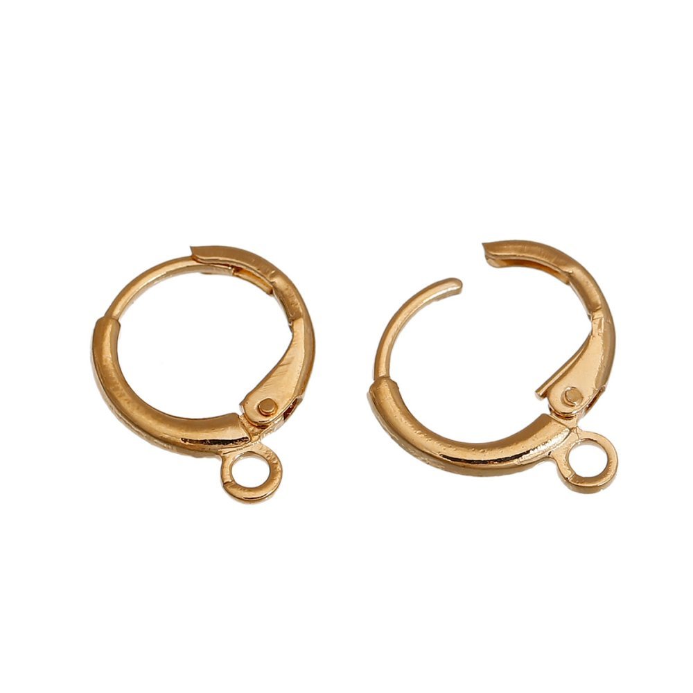 Suporte para brincos Dormeuse N°23 banhado a ouro 14k