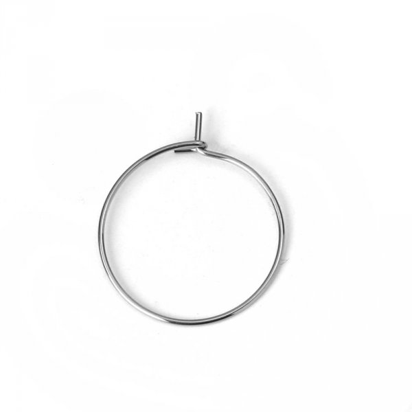 Suporte para brincos crioulo em a&ccedil;o inoxid&aacute;vel prateado N&deg;03-20 mm x 5 pares