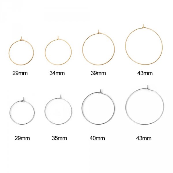 Suporte para brincos crioulo prateado em a&ccedil;o inoxid&aacute;vel N&deg;03-30 mm x 5 pares