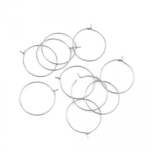 Suporte para brincos crioulo prateado em a&ccedil;o inoxid&aacute;vel N&deg;03-30 mm x 5 pares