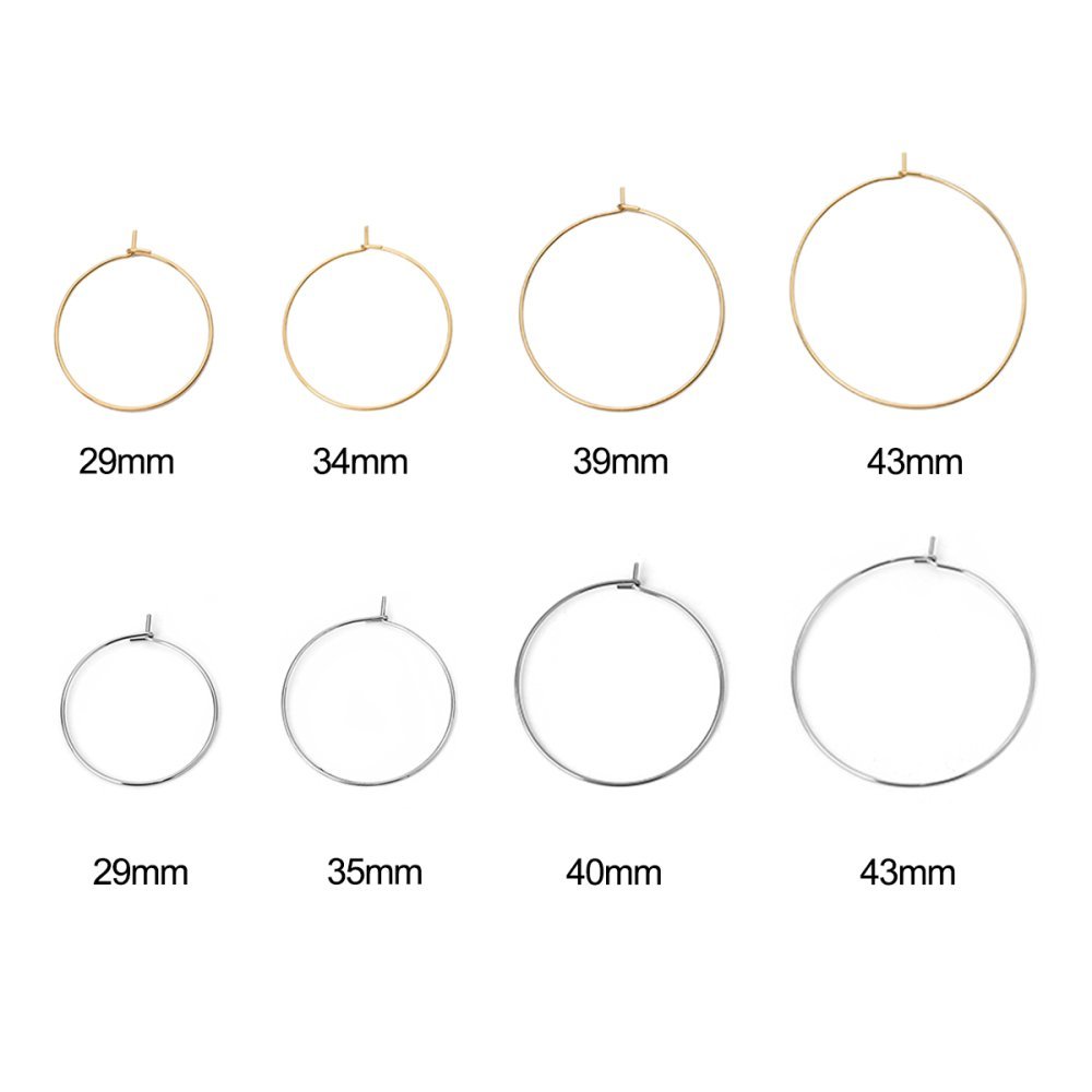 Suporte para brincos crioulo em aço inoxidável prateado N°03-35 mm x 5 pares